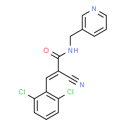 ChemSpider 2D Image | (2E)-2-Cyano-3-(2,6-dichlorophenyl)-N-(3-pyridinylmethyl)acrylamide | C16H11Cl2N3O