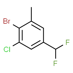 ChemSpider 2D Image | 2-Bromo-1-chloro-5-(difluoromethyl)-3-methylbenzene | C8H6BrClF2