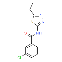 ChemSpider 2D Image | 3-Chloro-N-(5-ethyl-1,3,4-thiadiazol-2-yl)benzamide | C11H10ClN3OS