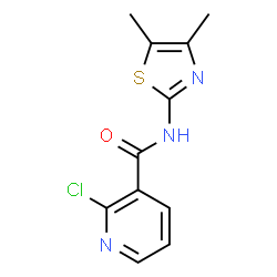 ChemSpider 2D Image | 2-Chloro-N-(4,5-dimethyl-1,3-thiazol-2-yl)nicotinamide | C11H10ClN3OS
