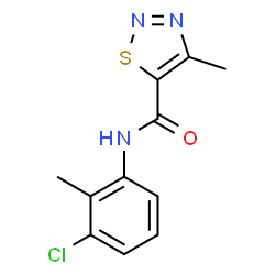 ChemSpider 2D Image | N-(3-Chloro-2-methylphenyl)-4-methyl-1,2,3-thiadiazole-5-carboxamide | C11H10ClN3OS