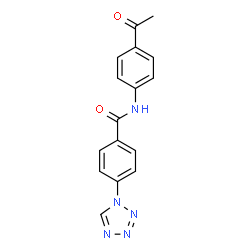 ChemSpider 2D Image | N-(4-Acetylphenyl)-4-(1H-tetrazol-1-yl)benzamide | C16H13N5O2