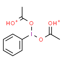 ChemSpider 2D Image | [(Phenyl-lambda~3~-iodanediyl)bis(oxy-1-ethyl-1-ylidene)]dioxonium | C10H13IO4