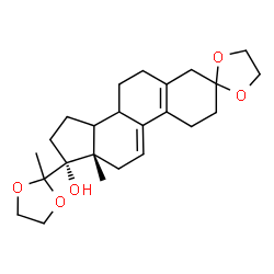 ChemSpider 2D Image | (13S,17R)-13-Methyl-17-(2-methyl-1,3-dioxolan-2-yl)-1,2,4,6,7,8,12,13,14,15,16,17-dodecahydrospiro[cyclopenta[a]phenanthrene-3,2'-[1,3]dioxolan]-17-ol | C24H34O5