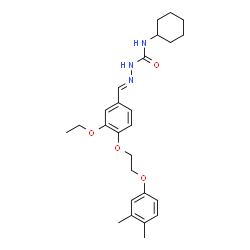 ChemSpider 2D Image | (2E)-N-Cyclohexyl-2-{4-[2-(3,4-dimethylphenoxy)ethoxy]-3-ethoxybenzylidene}hydrazinecarboxamide | C26H35N3O4