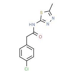 ChemSpider 2D Image | 2-(4-Chlorophenyl)-N-(5-methyl-1,3,4-thiadiazol-2-yl)acetamide | C11H10ClN3OS