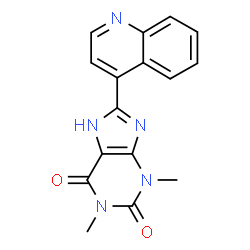 ChemSpider 2D Image | 1,3-Dimethyl-8-(4-quinolinyl)-3,7-dihydro-1H-purine-2,6-dione | C16H13N5O2