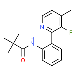 ChemSpider 2D Image | N-[2-(3-Fluoro-4-methyl-2-pyridinyl)phenyl]-2,2-dimethylpropanamide | C17H19FN2O