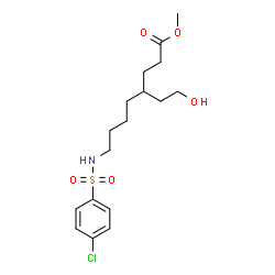 ChemSpider 2D Image | Methyl 8-{[(4-chlorophenyl)sulfonyl]amino}-4-(2-hydroxyethyl)octanoate | C17H26ClNO5S
