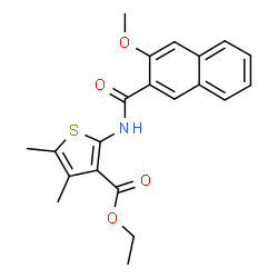 ChemSpider 2D Image | ethyl 2-(3-methoxynaphthalene-2-amido)-4,5-dimethylthiophene-3-carboxylate | C21H21NO4S