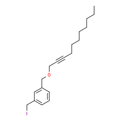ChemSpider 2D Image | 1-(Iodomethyl)-3-[(2-undecyn-1-yloxy)methyl]benzene | C19H27IO
