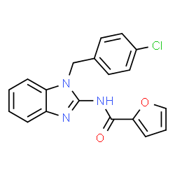 ChemSpider 2D Image | N-[1-(4-Chlorobenzyl)-1H-benzimidazol-2-yl]-2-furamide | C19H14ClN3O2