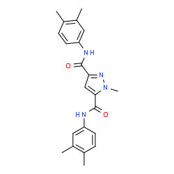 ChemSpider 2D Image | N,N'-Bis(3,4-dimethylphenyl)-1-methyl-1H-pyrazole-3,5-dicarboxamide | C22H24N4O2