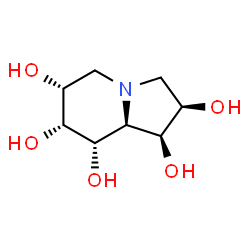ChemSpider 2D Image | (1S,2R,6R,7R,8S,8aS)-Octahydro-1,2,6,7,8-indolizinepentol | C8H15NO5