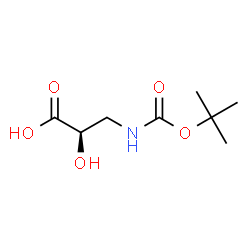 ChemSpider 2D Image | (2R)-3-[[(1,1-Dimethylethoxy)carbonyl]amino]-2-hydroxypropanoic acid | C8H15NO5