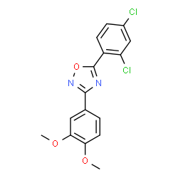 ChemSpider 2D Image | 5-(2,4-Dichlorophenyl)-3-(3,4-dimethoxyphenyl)-1,2,4-oxadiazole | C16H12Cl2N2O3