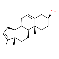 ChemSpider 2D Image | (3beta)-17-Iodoandrosta-5,16-dien-3-ol | C19H27IO