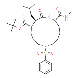 ChemSpider 2D Image | 2-Methyl-2-propanyl (6S,9R,10S)-9-isobutyl-6-(methylcarbamoyl)-8-oxo-1-(phenylsulfonyl)-1,7-diazacyclotridecane-10-carboxylate | C28H45N3O6S