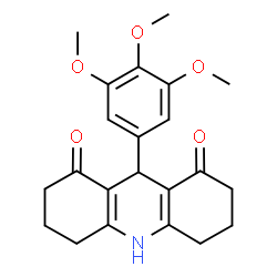 ChemSpider 2D Image | 9-(3,4,5-Trimethoxyphenyl)-3,4,6,7,9,10-hexahydro-1,8(2H,5H)-acridinedione | C22H25NO5