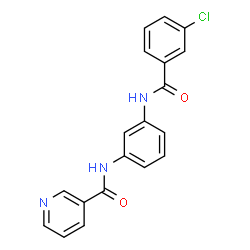 ChemSpider 2D Image | N-{3-[(3-Chlorobenzoyl)amino]phenyl}nicotinamide | C19H14ClN3O2