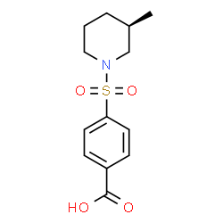 ChemSpider 2D Image | 4-{[(3R)-3-Methyl-1-piperidinyl]sulfonyl}benzoic acid | C13H17NO4S