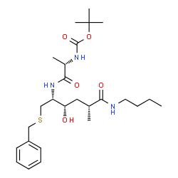 ChemSpider 2D Image | 2-Methyl-2-propanyl [(2S)-1-{[(2R,3S,5R)-1-(benzylsulfanyl)-6-(butylamino)-3-hydroxy-5-methyl-6-oxo-2-hexanyl]amino}-1-oxo-2-propanyl]carbamate | C26H43N3O5S