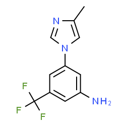 ChemSpider 2D Image | 3-(4-Methyl-1-imidazolyl)-5-(trifluoromethyl)aniline | C11H10F3N3