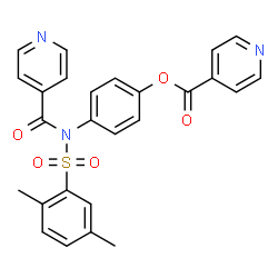 ChemSpider 2D Image | 4-{[(2,5-Dimethylphenyl)sulfonyl](isonicotinoyl)amino}phenyl isonicotinate | C26H21N3O5S