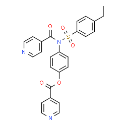 ChemSpider 2D Image | 4-{[(4-Ethylphenyl)sulfonyl](isonicotinoyl)amino}phenyl isonicotinate | C26H21N3O5S