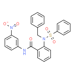 ChemSpider 2D Image | 2-[Benzyl(phenylsulfonyl)amino]-N-(3-nitrophenyl)benzamide | C26H21N3O5S