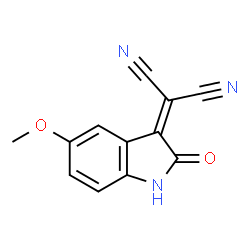 ChemSpider 2D Image | (5-Methoxy-2-oxo-1,2-dihydro-3H-indol-3-ylidene)malononitrile | C12H7N3O2
