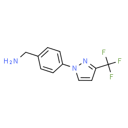 ChemSpider 2D Image | 1-{4-[3-(Trifluoromethyl)-1H-pyrazol-1-yl]phenyl}methanamine | C11H10F3N3