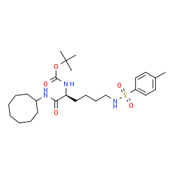 ChemSpider 2D Image | 2-Methyl-2-propanyl [(2S)-1-(cyclooctylamino)-6-{[(4-methylphenyl)sulfonyl]amino}-1-oxo-2-hexanyl]carbamate | C26H43N3O5S