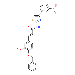 ChemSpider 2D Image | (2E)-3-[4-(Benzyloxy)-3-methoxyphenyl]-N-[4-(3-nitrophenyl)-1,3-thiazol-2-yl]acrylamide | C26H21N3O5S