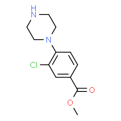 ChemSpider 2D Image | Methyl 3-chloro-4-(1-piperazinyl)benzoate | C12H15ClN2O2