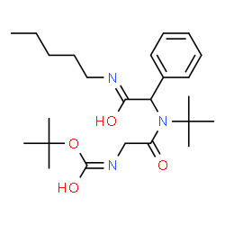 ChemSpider 2D Image | 2-Methyl-2-propanyl (2-{(2-methyl-2-propanyl)[2-oxo-2-(pentylamino)-1-phenylethyl]amino}-2-oxoethyl)carbamate | C24H39N3O4