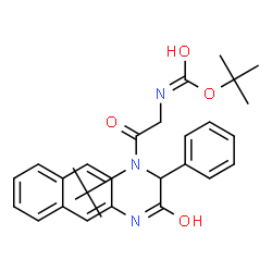 ChemSpider 2D Image | 2-Methyl-2-propanyl (2-{(2-methyl-2-propanyl)[2-(2-naphthylamino)-2-oxo-1-phenylethyl]amino}-2-oxoethyl)carbamate | C29H35N3O4