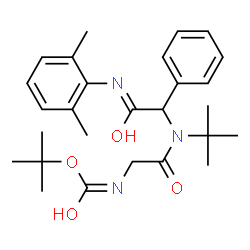 ChemSpider 2D Image | 2-Methyl-2-propanyl {2-[{2-[(2,6-dimethylphenyl)amino]-2-oxo-1-phenylethyl}(2-methyl-2-propanyl)amino]-2-oxoethyl}carbamate | C27H37N3O4