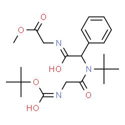 ChemSpider 2D Image | Methyl N-{[(2-methyl-2-propanyl)(N-{[(2-methyl-2-propanyl)oxy]carbonyl}glycyl)amino](phenyl)acetyl}glycinate | C22H33N3O6
