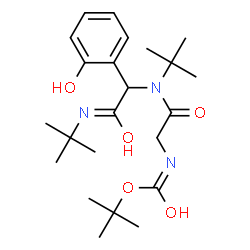 ChemSpider 2D Image | 2-Methyl-2-propanyl {2-[{1-(2-hydroxyphenyl)-2-[(2-methyl-2-propanyl)amino]-2-oxoethyl}(2-methyl-2-propanyl)amino]-2-oxoethyl}carbamate | C23H37N3O5