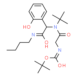 ChemSpider 2D Image | 2-Methyl-2-propanyl (2-{[2-(butylamino)-1-(2-hydroxyphenyl)-2-oxoethyl](2-methyl-2-propanyl)amino}-2-oxoethyl)carbamate | C23H37N3O5