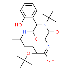 ChemSpider 2D Image | 2-Methyl-2-propanyl (2-{[1-(2-hydroxyphenyl)-2-oxo-2-(2-pentanylamino)ethyl](2-methyl-2-propanyl)amino}-2-oxoethyl)carbamate | C24H39N3O5