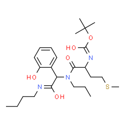ChemSpider 2D Image | 2-Methyl-2-propanyl [1-{[2-(butylamino)-1-(2-hydroxyphenyl)-2-oxoethyl](propyl)amino}-4-(methylsulfanyl)-1-oxo-2-butanyl]carbamate | C25H41N3O5S