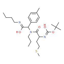 ChemSpider 2D Image | 2-Methyl-2-propanyl [1-{[2-(butylamino)-1-(4-methylphenyl)-2-oxoethyl](propyl)amino}-4-(methylsulfanyl)-1-oxo-2-butanyl]carbamate | C26H43N3O4S