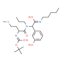 ChemSpider 2D Image | 2-Methyl-2-propanyl [1-{[1-(3-hydroxyphenyl)-2-oxo-2-(pentylamino)ethyl](propyl)amino}-4-(methylsulfanyl)-1-oxo-2-butanyl]carbamate | C26H43N3O5S