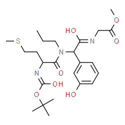 ChemSpider 2D Image | Methyl N-{(3-hydroxyphenyl)[(N-{[(2-methyl-2-propanyl)oxy]carbonyl}methionyl)(propyl)amino]acetyl}glycinate | C24H37N3O7S