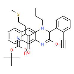 ChemSpider 2D Image | 2-Methyl-2-propanyl [1-{[1-(2-ethynylphenyl)-2-(2-naphthylamino)-2-oxoethyl](propyl)amino}-4-(methylsulfanyl)-1-oxo-2-butanyl]carbamate | C33H39N3O4S