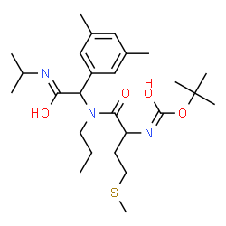 ChemSpider 2D Image | 2-Methyl-2-propanyl [1-{[1-(3,5-dimethylphenyl)-2-(isopropylamino)-2-oxoethyl](propyl)amino}-4-(methylsulfanyl)-1-oxo-2-butanyl]carbamate | C26H43N3O4S