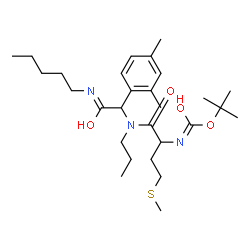 ChemSpider 2D Image | 2-Methyl-2-propanyl [1-{[1-(2,4-dimethylphenyl)-2-oxo-2-(pentylamino)ethyl](propyl)amino}-4-(methylsulfanyl)-1-oxo-2-butanyl]carbamate | C28H47N3O4S