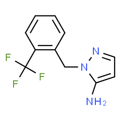 ChemSpider 2D Image | 1-(2-(Trifluoromethyl)benzyl)-1H-pyrazol-5-amine | C11H10F3N3